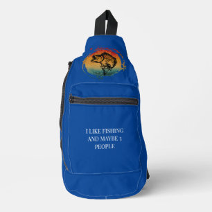 CUSTOM ICH FISCHE GERN UND VIELLEICHT 3 PERSONEN V CROSSBODY BAG