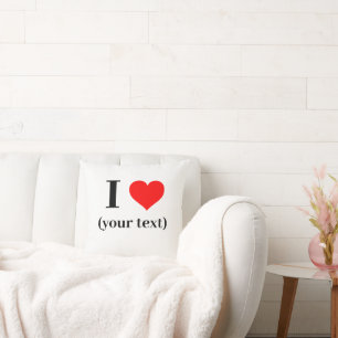 CUSTOM! Ich Herz-Kissen 16" x 16" Baumwolle Kissen