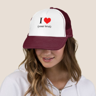 Custom! Ich höre Trucker Hat - White und Maroon Truckerkappe