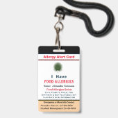 Custom ID Identification Allergiewarnkarte Ausweis (Vorderseite mit Schlüsselband)