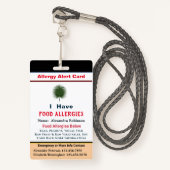 Custom ID Identification Allergiewarnkarte Ausweis (Vorderseite mit Schlüsselband)