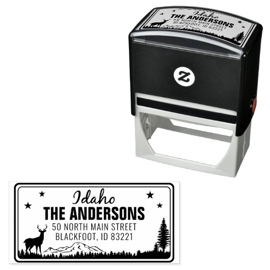 Custom Idaho State License Plate Address  Permastempel (Beispiel)