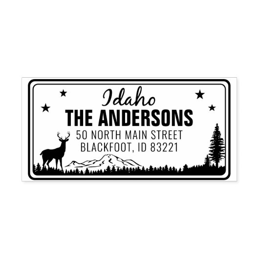 Custom Idaho State License Plate Address  Permastempel (Design)