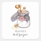 Custom Illustrated Sugar Egg Kitchen Baker Quadratischer Aufkleber (Vorderseite)