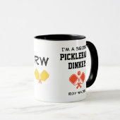 Custom I'M A SECRET PICKLEBALL DINKER Fun Monogram Tasse (VorderseiteRechts)