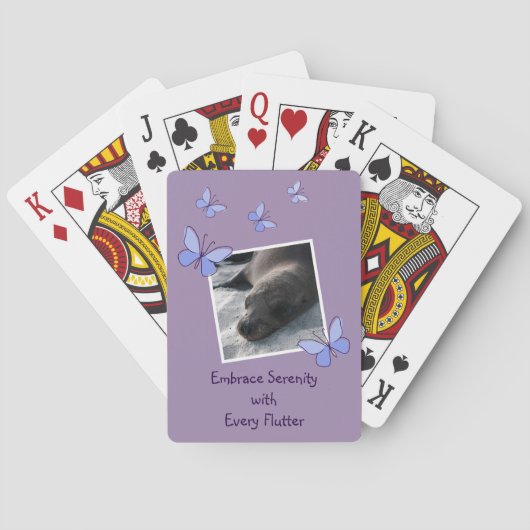 Custom Image Blue Butterfly Flutter Playing Cards Spielkarten (Rückseite)