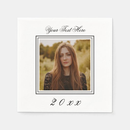 Custom Image Foto Geburtstag Napkins Serviette (Vorderseite)