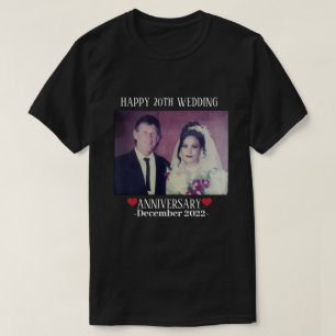 Custom Image Happy 20. Hochzeitstag Schwarz T-Shirt