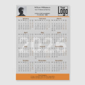 Custom Image Logo Gray Orange 2026 Calendar Magnet (Vorderseite)
