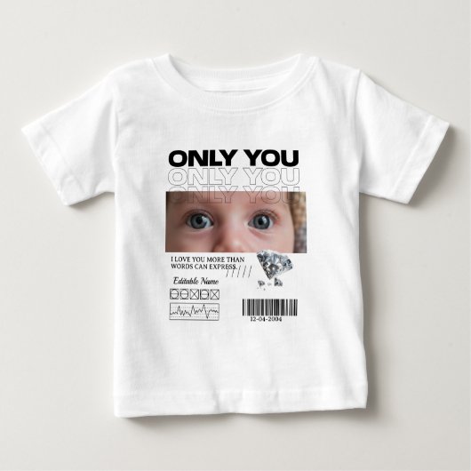 Custom Image, name & Text | Personalized Baby T-shirt (Vorderseite)