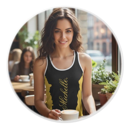 Custom Image Personalized Design Pro Quality Keramikknauf (Vorderseite)