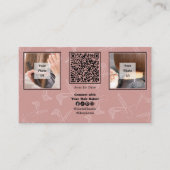 Custom Image Pink Haar Salon QR Code Soziales Visitenkarte (Vorderseite)