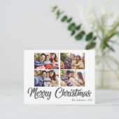 CUSTOM IMAGE TEXT Einfach Elegant Graues Weihnacht Postkarte (Stehend Vorderseite)
