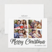 CUSTOM IMAGE TEXT Einfach Elegant Graues Weihnacht Postkarte (Vorne/Hinten)