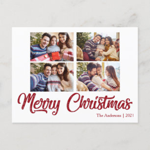 CUSTOM IMAGE TEXT Einfache Elegante Weihnachten Postkarte