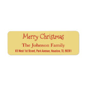 Custom Imitate Gold Frohe Weihnachts-Rücksendeadre (Vorne)