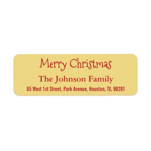 Custom Imitate Gold Frohe Weihnachts-Rücksendeadre (Vorne)