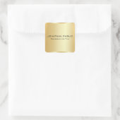 Custom Imitate Gold Metallic Look Modernes elegant Quadratischer Aufkleber (Tasche)