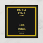 Custom Imitate Gold Moderne Berufliche Elegante Sc Quadratische Visitenkarte (Rückseite)