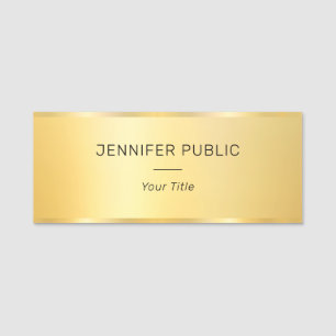 Custom Imitate Gold Moderne Mitarbeiter Elegant Namensschild