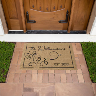 Custom Imitate Jute Vintag Stylish Trendy Willkomm Fußmatte