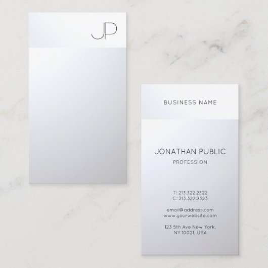 Custom Imitate Silver Beruflich Elegante Moderne Visitenkarte (Vorne/Hinten)
