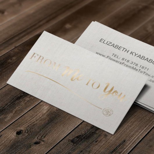 Custom Imitats Foil Gold Logo Elegante Linen Visitenkarte