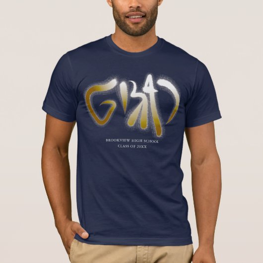 Custom Imitats Gold Bold Typografy T-Shirt (Vorderseite)