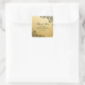 Custom Imitats Gold Foil Brautparty Vielen Dank Quadratischer Aufkleber (Tasche)