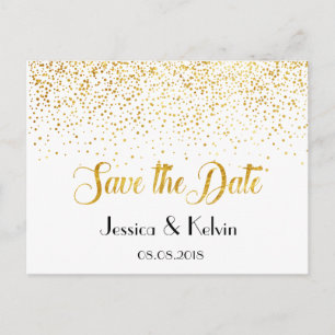 Custom Imitats Gold Foil Confetti Dots Save the Da Ankündigungspostkarte