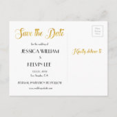 Custom Imitats Gold Foil Confetti Dots Save the Da Ankündigungspostkarte (Rückseite)