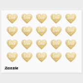 Custom Imitats Gold Foil LIEBE Script Black Weddin Herz-Aufkleber (Blatt)