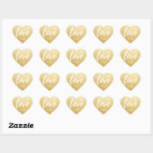 Custom Imitats Gold Foil LIEBE Script Black Weddin Herz-Aufkleber (Blatt)