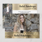 Custom Imitats Gold Foto Abschluss Ankündigung (Vorne/Hinten)