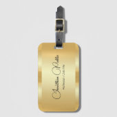 Custom Imitats Gold Glamour Typografie Skriptname Gepäckanhänger (Vorderseite Vertikal)