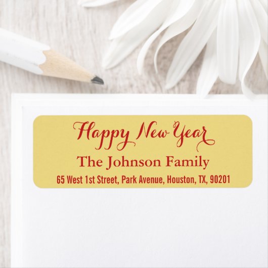 Custom Imitats Gold Happy New Year DIY Rücksendead (Insitu)