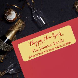 Custom Imitats Gold Happy New Year DIY Rücksendead