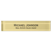 Custom Imitats Gold Modern Beruflich Office Title Namensplakette (Vorderseite)