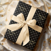 Custom Imitats Gold Script Black und White Polka D Geschenkpapier