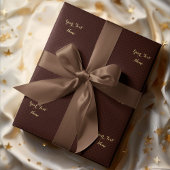 Custom Imitats Gold Script Modernes, braunes Karo- Geschenkpapier