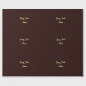 Custom Imitats Gold Script Modernes, braunes Karo- Geschenkpapier (Flach)