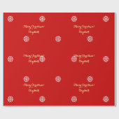 Custom Imitats Gold Script Weihnachten Rote Schnee Geschenkpapier (Flach)