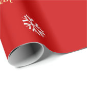 Custom Imitats Gold Script Weihnachten Rote Schnee Geschenkpapier (Rolleneckpunkt)