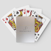 Custom Imitats Gold Silver Look Elegantes Monogram Spielkarten (Rückseite)