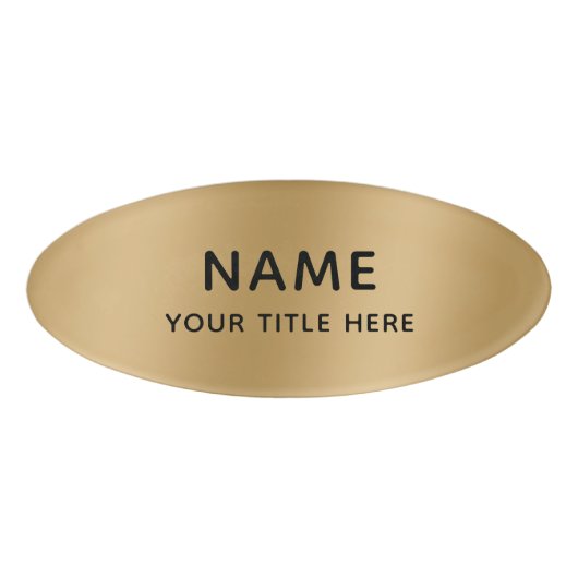 Custom Imitats Gold Simple Modern Minimalistisch T Namenschild (Vorderseite)