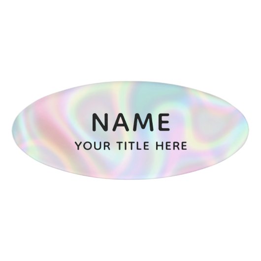 Custom Imitats Holographic Simple Modern Title Namenschild (Vorderseite)