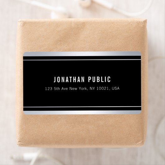 Custom Imitats Silver Black Modern Elegante Shippi (Insitu)