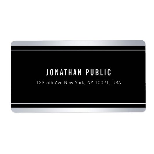 Custom Imitats Silver Black Modern Elegante Shippi (Vorne)