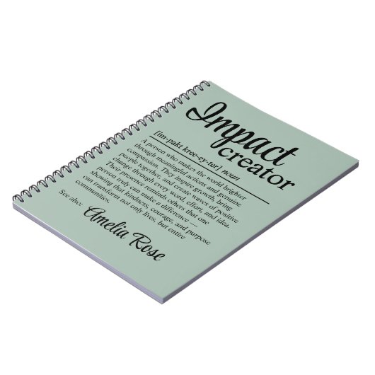 Custom Impact Creator Definition Appreciation Notizblock (Linke Seite)
