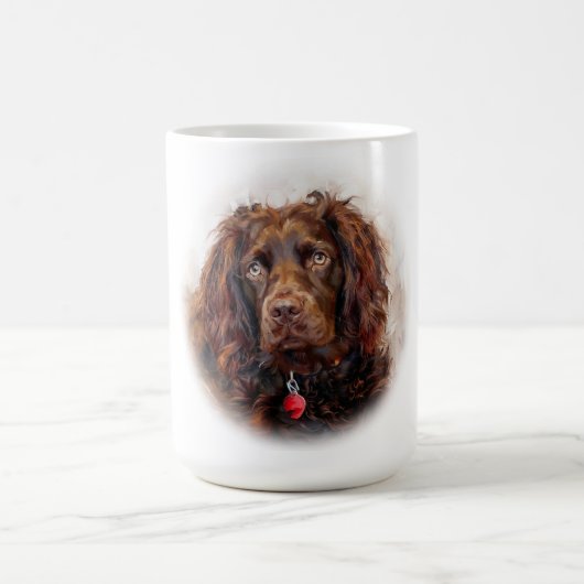 Custom Impressionist Boykin Spaniel Portrait Mug Kaffeetasse (Mittel)